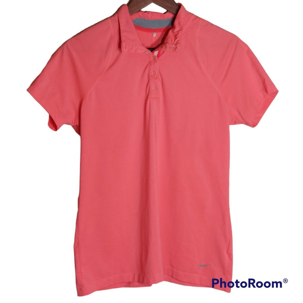 Women's Nike Coral Orange Golf Shirt - Size L